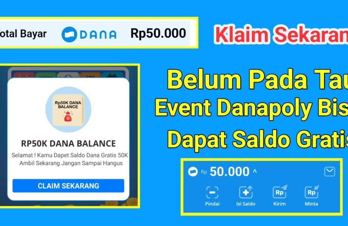 Berlaku 1 Kali Klik ! DANA Kaget Rp50.000, Cara Mendapatkan Saldo Gratis